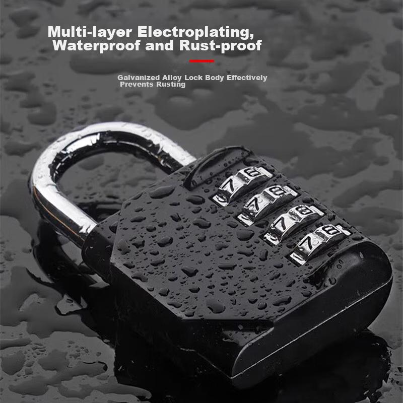 Lehuolvxing Four-Digit Combination Padlock, Luggage Lock, Dormitory Door Lock, Gym Locker Lock, Small Padlock, Small Anti-Theft Lock