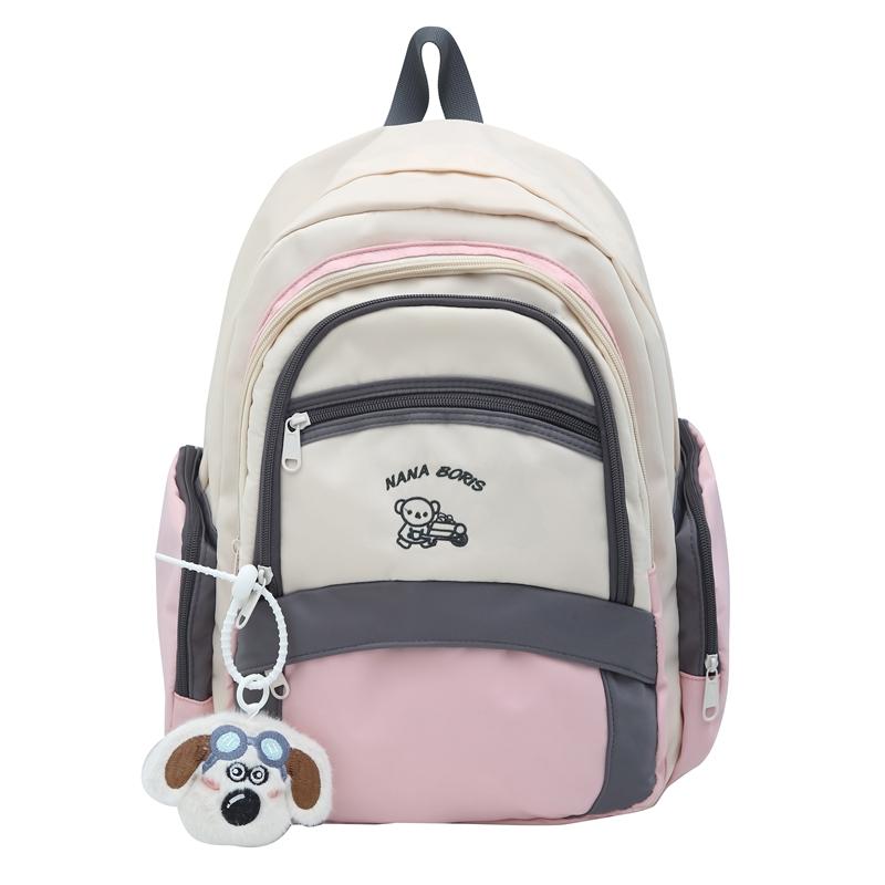 

Рюкзак Color Block для женщин в стиле колледжа, школьный рюкзак для учеников младших классов средней школы розовый