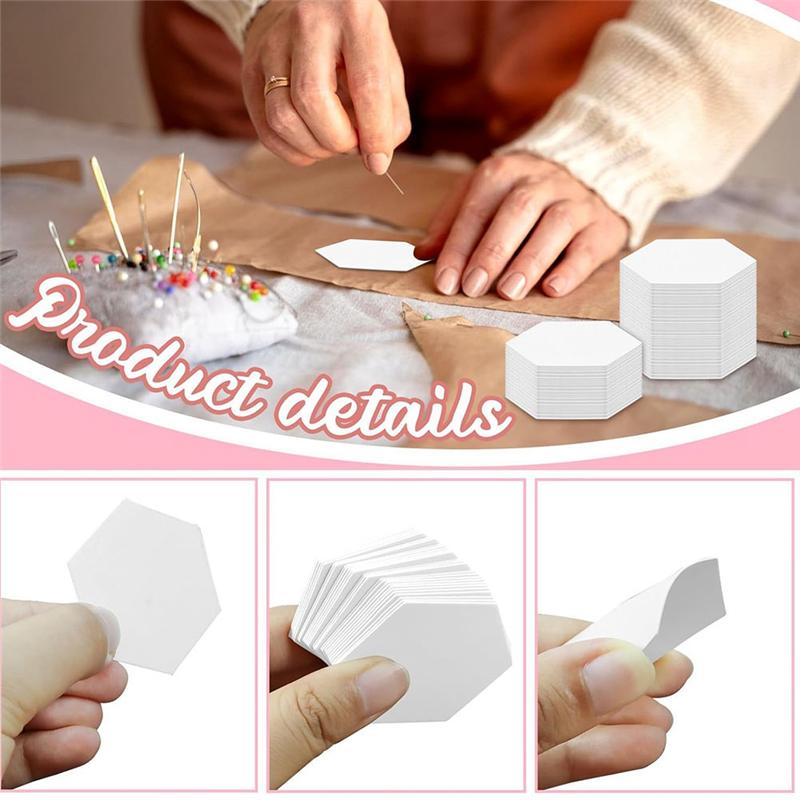 A25F-500 PCS Paper Piecing 1Inch, Hexagon Quilting Templates For DIY Patchwork Crafts And Sewing Supplies