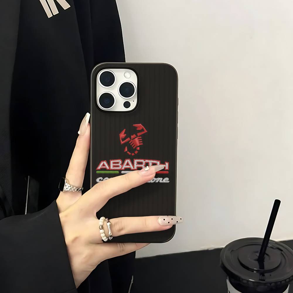 

A-Abarth LOGO Soft Corrugated Transparent Phone Case For IPhone 17 15 16 11 12 13 14 Pro Max Plus Pro iPhone 12 pro