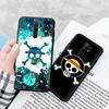 Schwarze Hülle für Xiaomi Redmi 13C Note 9 iPhone XR 7 8 14 15 11 12 13 X XS Pro Max Samsung A25 S23 S24 FE Ultra Plus One Piece Strohhut Piratenflagge