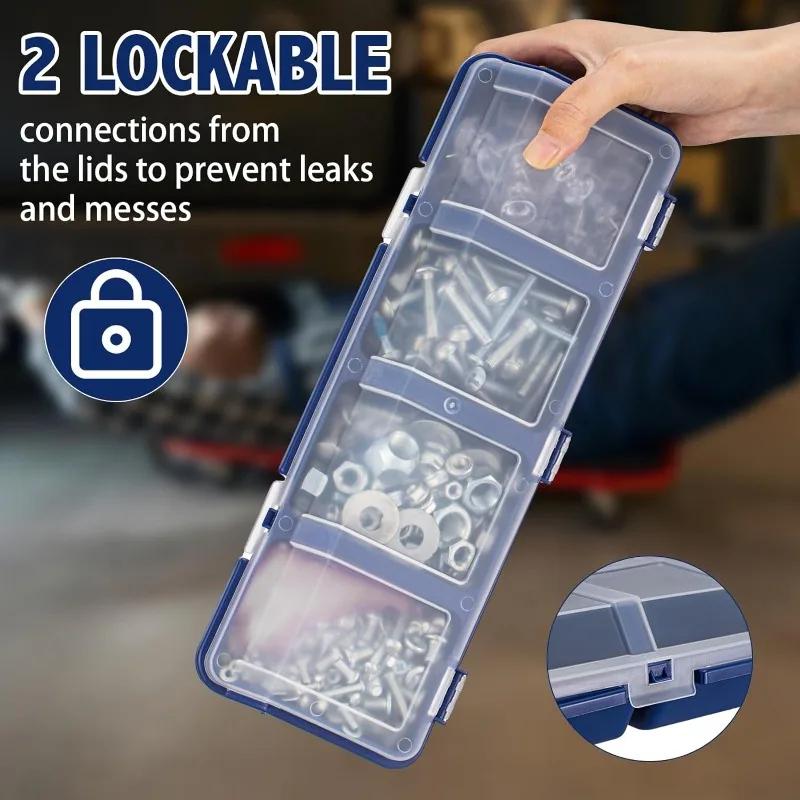 1Pc Part Storage Box Screw Organizer Tool Multi-Compartment Organizer Box for Screw Small Part Plastic Jewelry Hardware Storage