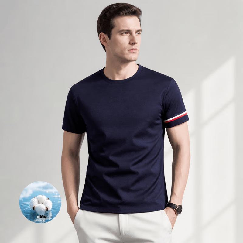 VEE KELLEN Men's Round Neck Short Sleeve Cotton T-Shirt