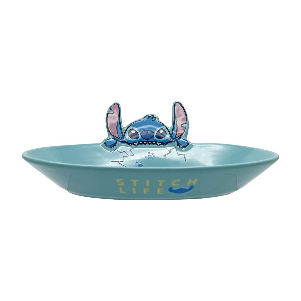 Disney "Stitch" Mischievous Dinner Plate, Approximately 24cm Diameter x 6cm Depth, Blue, Perfect as a Birthday Gift (san4524)