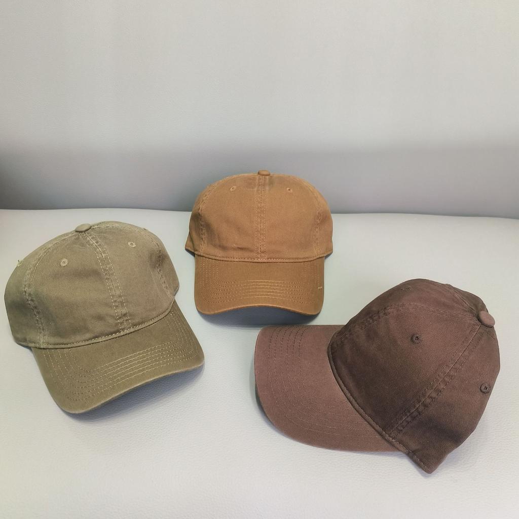 Baseball Cap Peaked Cap Outdoor Summer Ins Wind Solid Color Visor Minimalist Retro Pure Cotton Light Version
