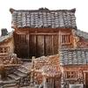 Old Rural House Miniature Nostalgic Mini Countryside House Resin Ornament Rustic Tiny House