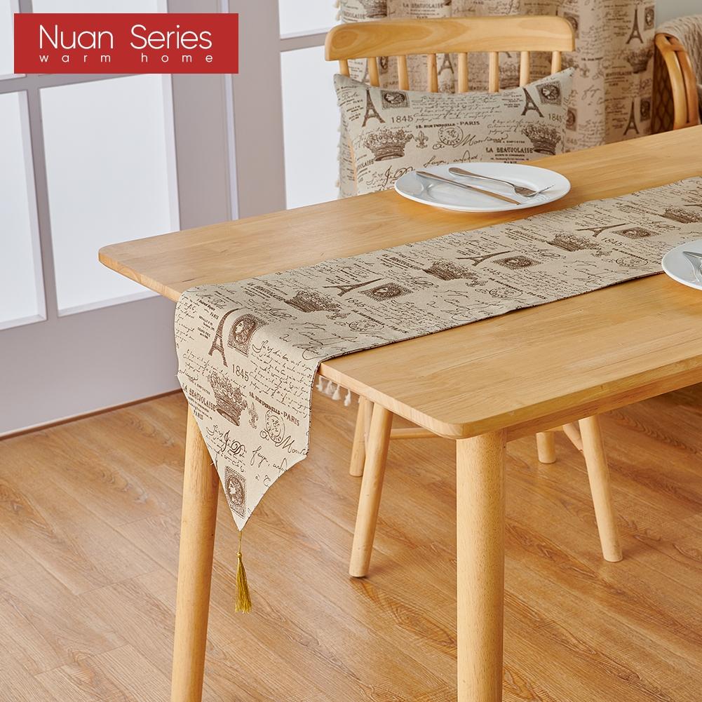 1 Stück Nuan Serie Instagram Stil Vintage Französisch Eiffelturm Gedruckt Strapazierfähiger Tischläufer für Esstisch Dekorativ für Heimtisch Heimdekor
