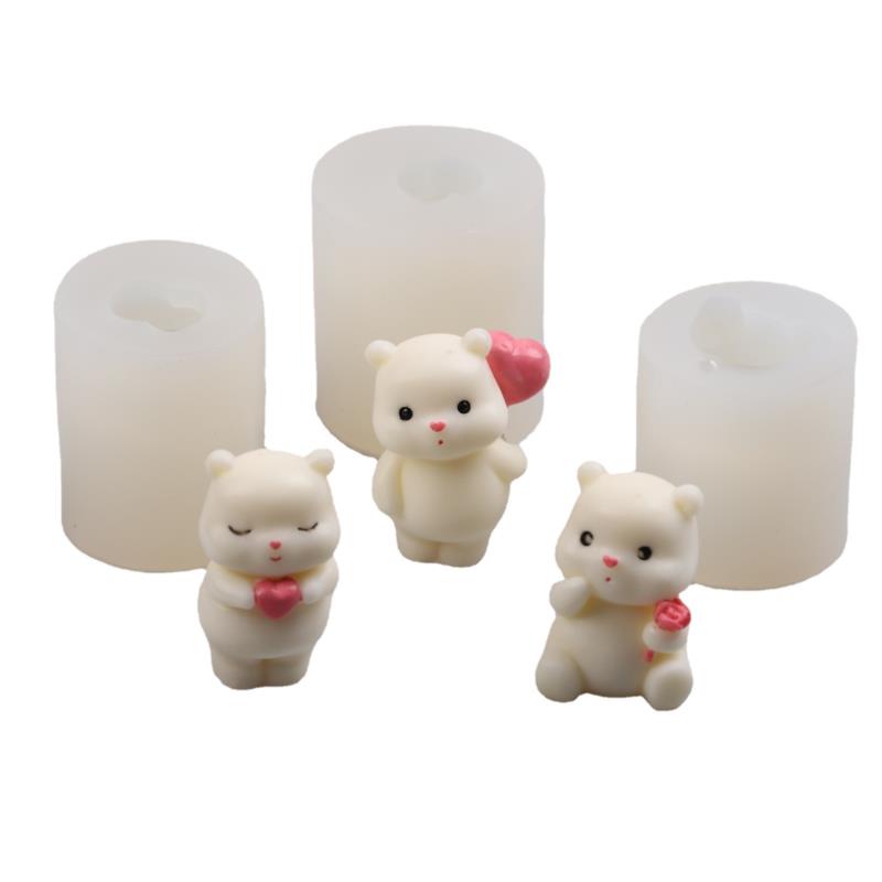 Cute Bear Silicone Mold Mini Bear Mold Candle Making Candle Aromatherapy Mold