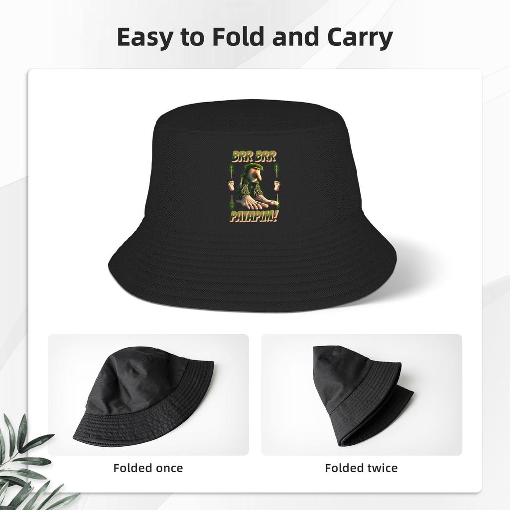 Unisex Bucket Hats Brainrot Brr Brr Patapim Beach Hatwear Camping Fishing Fisherman Caps Italian Meme Session Hat Dropshipping
