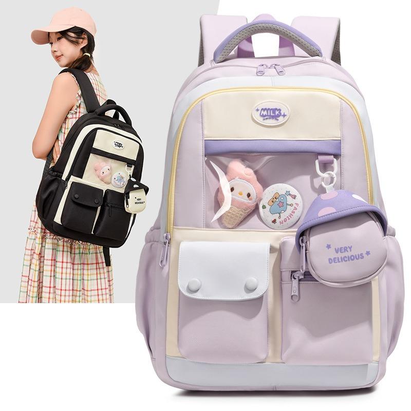 Sweet Backpack Female Junior High School Student Bar Large Capacity Schoolbag High Value Student Backpack Female