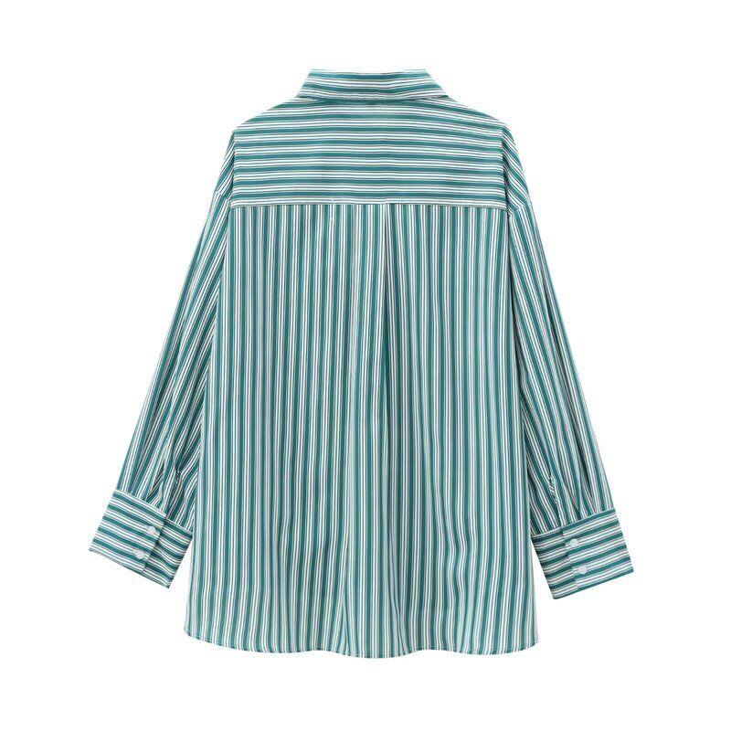 Fashion Style 2024 Autumn New Women's Clothing Easiest for Match Cotton Fine Cotton Long Sleeves Lapel Shirt 7200001