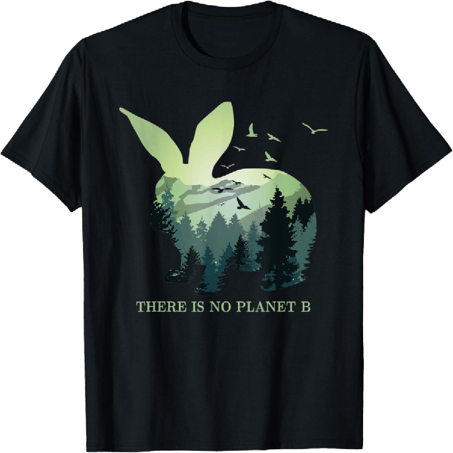 Rabbit in the forest, saves the earth and the environment nature conservation T-Shirt S