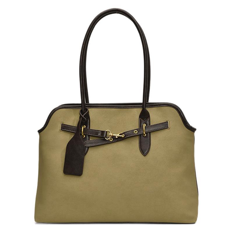 Premium matte leather large capacity tote bag underarm bag women's 2025 new fashion retro lock portable big bag