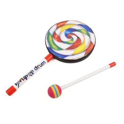 9.8/" Lollipop Baby Hand Drum Musical Toys with Rainbow Color Mallet