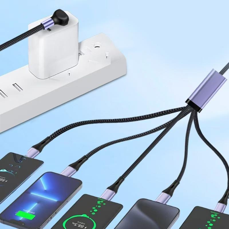 USB A To 5 Port Type-C 5 Pin Charging Data Cable Splitter Cord Universal 66W USB Fast Charging Cord for Phone Tablet