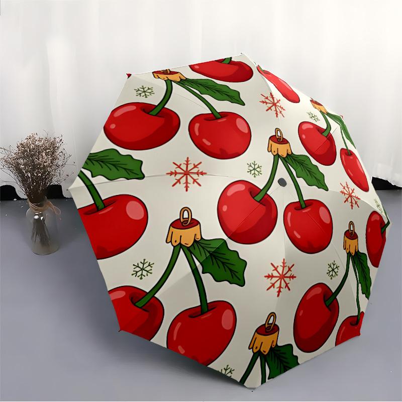 1 Stück Automatischer Faltregenschirm mit Kirschblütenmuster, 8-Rippen-Eisenrahmen, Lässiges Outdoor-Accessoire für Geburtstags-Festival-Geschenke yy251128147