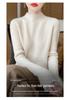 Women's Cashmere Striped Slimming Knit Sweater - Half-High Neck Autumn/Winter Base Layer