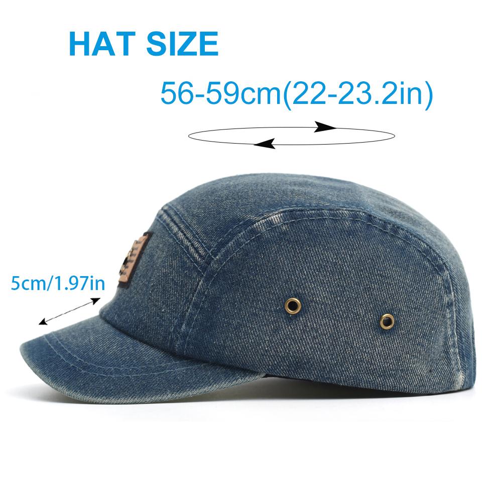 Frühling Sommer Vintage Gewaschene Denim Kappe mit kurzem Schirm Baseballkappe Herren Damen Mode Sonnen Dad Hut Verstellbar Trucker Stil Niedriges Profil