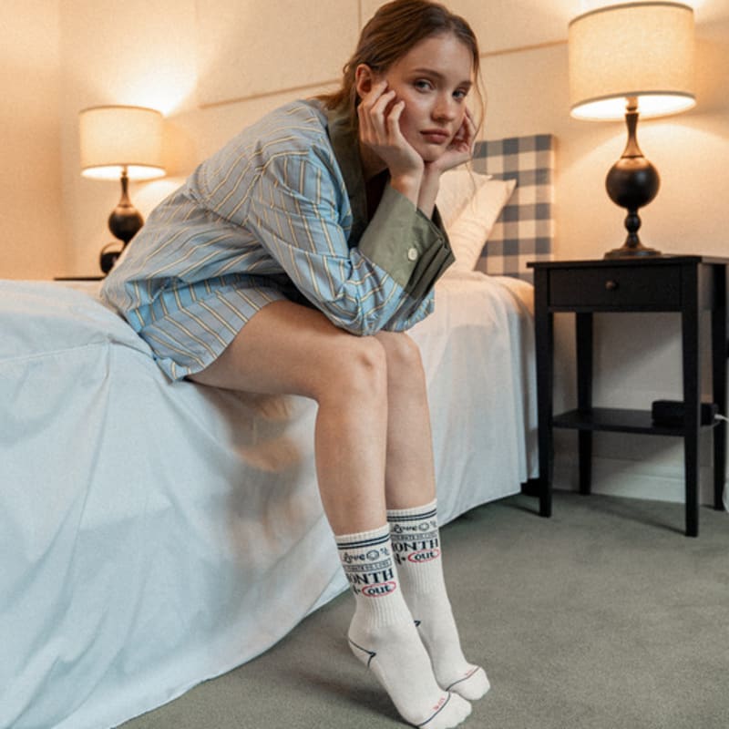 MONTH IN MONTH OUT Days in month crew socks VINTAGE IVORY