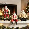 Funny Office Christmas Gifts Muscular Santa Claus Figurine, Hilarious Resin Strong Statue, Novelty Durable Sculpture Collectible Desktop Ornament for