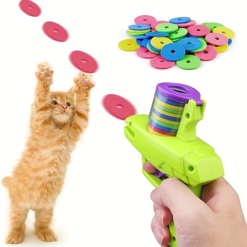 Funny Cat Toys Creative Turnip Gun with 15pcs Reusable Foam Disc Pet Hunting Interactive Toy Dog Cat Pet Supplies