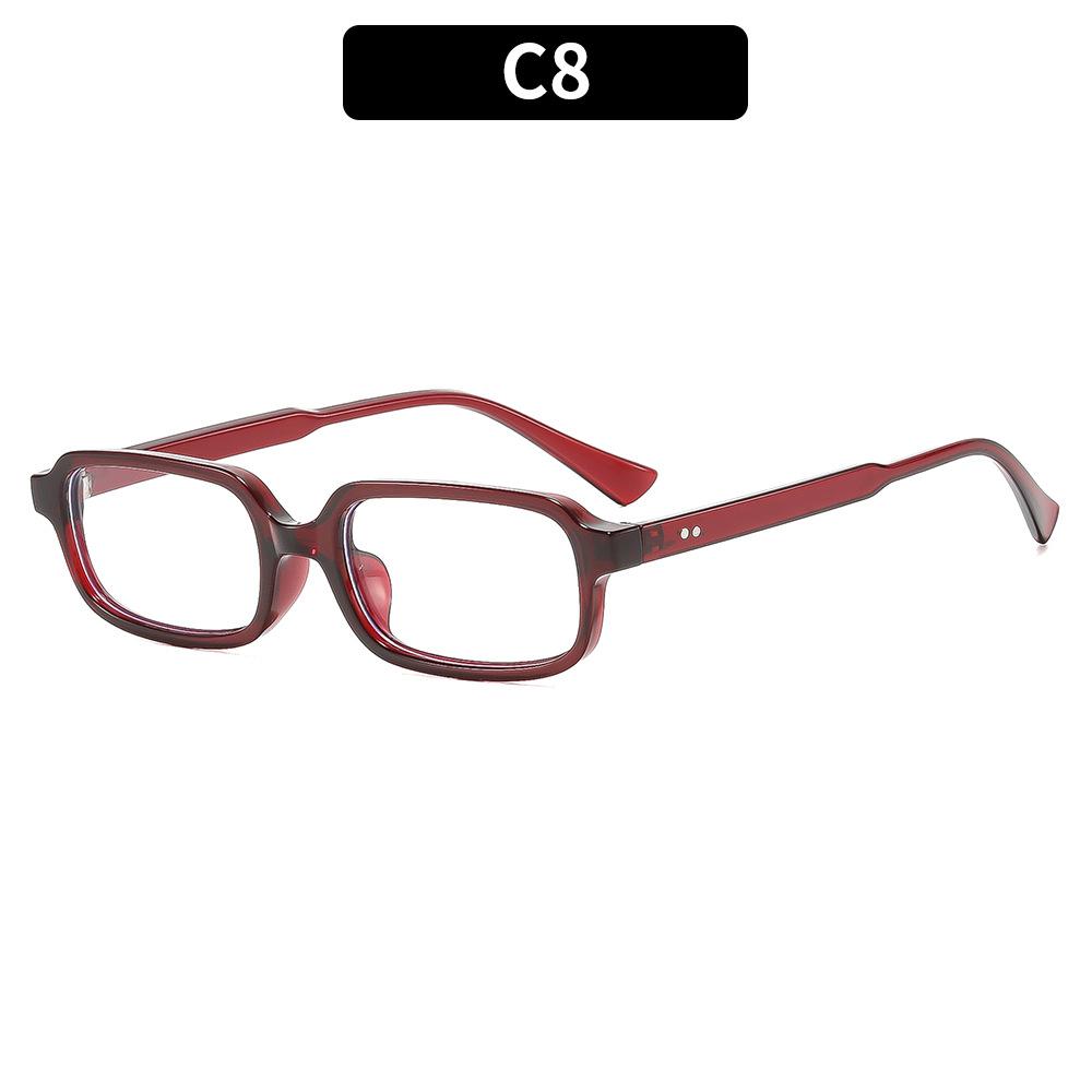 1PC Retro small-frame sunglasses with rivet details—versatile shades for street style, outdoor vacations, driving, and sun protection.