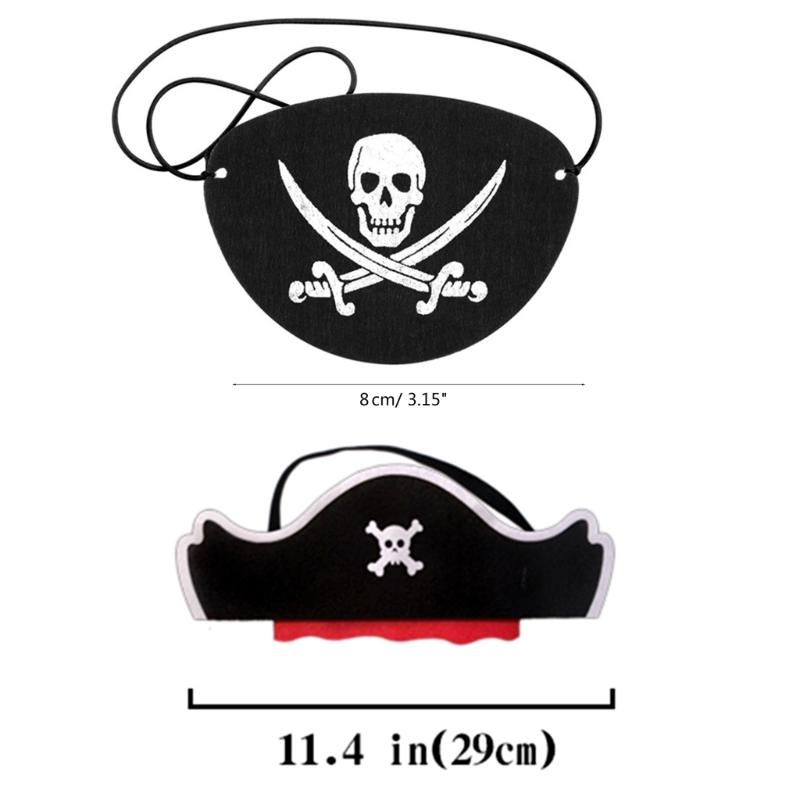 Halloween Cosplay Costume Pirate Headband Elastic EyePatch Adult Child Headwear