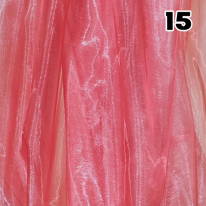 Przezroczysty Laserowy Tiul Tkanina Szycie Siatka Materiał Kolorowa Organza Szklana Fluorescencyjna Przędza Jedwabny Szyfon Materiał na Odzież Sceniczną