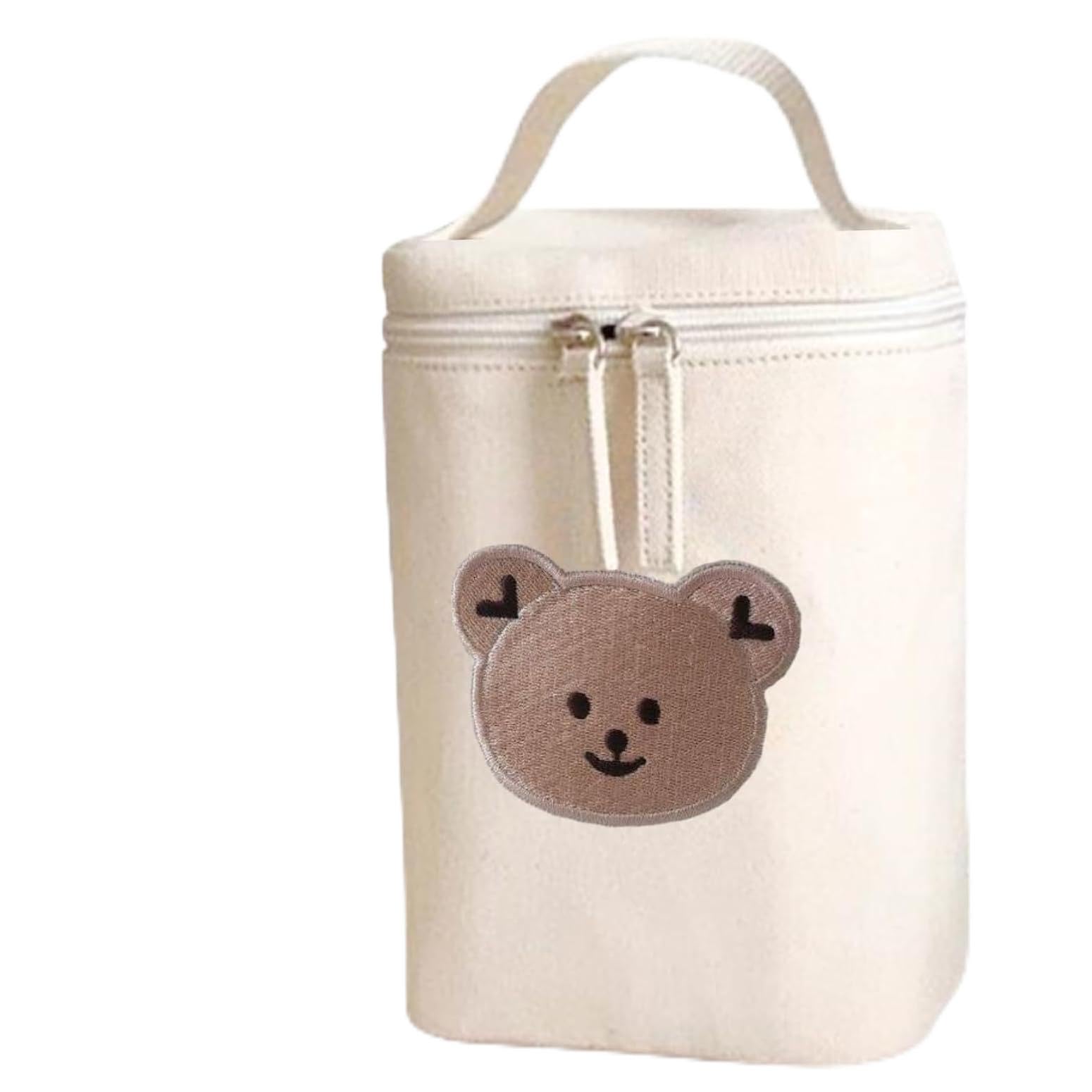 

Large aluminum diaper pouch with a large bear perfect as a baby bottle or Features include a large teddy bear a cooler and a large aluminum diaper