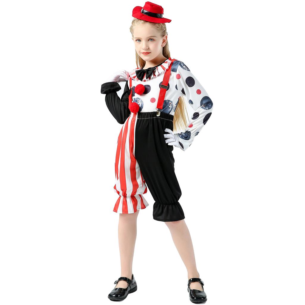 Girls' clown costumes, holiday party costumes, children's day costumes, girls' Halloween costumes