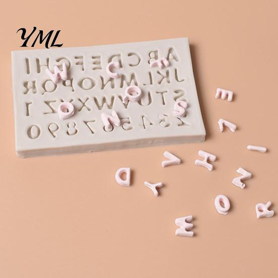 Durable Silicone Baking Molds Alphabet Number Mold for Cake Decorating, Mini Letters 0-9 Fondant Tool, Bakeware Jelly Flexible Non-stick Resin