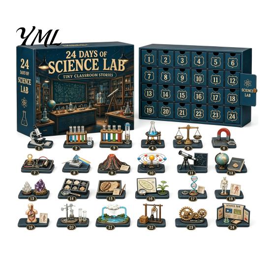 Simulation Scene Accessories 2026 Career Advent Calendar, 24-Day Countdown Box with Mini Occupation Retro Gift Set Figures, Community Helper Ornament