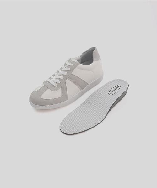 [OKEYPLACE] 5.5cm Hidden Heel Original Entry-Level German Army Sneakers White OKPL-55SN101
