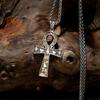 Starověké egyptské náhrdelníky Ankh Cross pro muže a ženy z nerezové oceli, věčný život, přívěsek, unisex, amulet, šperky, klíčenka, lano