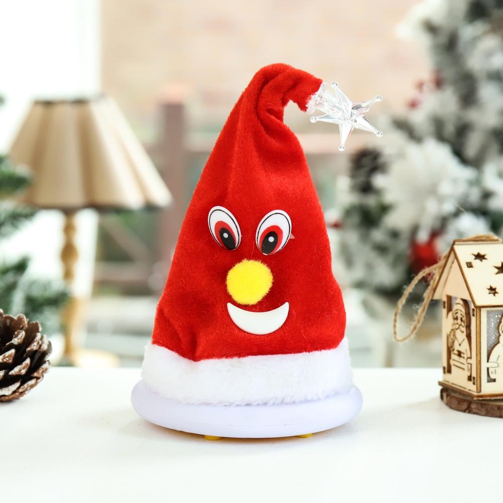 Singing and Dancing Santa Claus Hat Electric Christmas Tree Xmas Hat Swing Musical Toy Luminous Toy