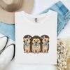 Hedgehog Trio Shirt Easter Animal Gift Women Hand Drawn Tee Hedgehogs T-Shirt Easter Fan Illustrated Tshirt Creature Graphic Vintage Blue