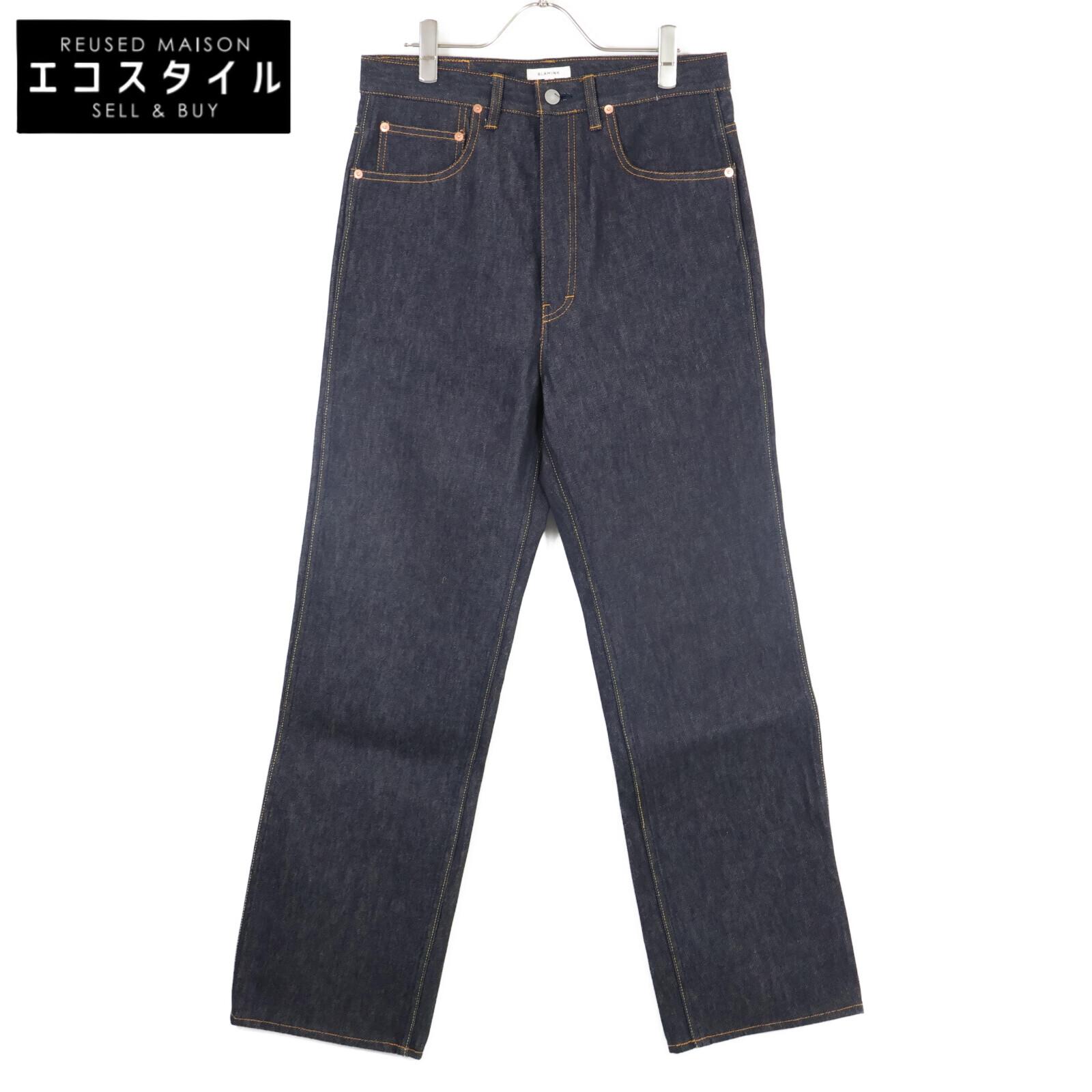 

BLAMINK 7914-299-0338 Индиго Прямые джинсы с пятью карманами Низ 2 Индиго Поношенный