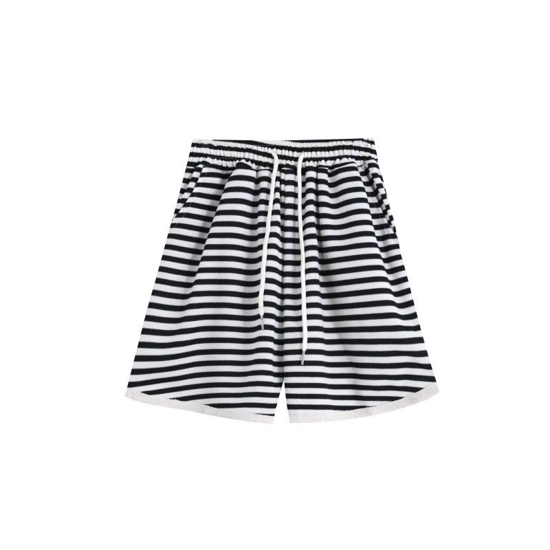 

Striped sports shorts for women s outer wear summer thin new high-waisted and thin loose five-point wide-leg casual pants M