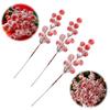 (10 Pieces/bag) 22cm Snowflake Simulation Berry Skewer Christmas Year New Decoration Vase Room Tree Celebration Outdated P2U3