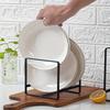 4pcs Black Metal Kitchen Dish Rack Space-Saving Kitchen Tiered Shelf Organizer Drying Rack Home Kitchen Tableware Storage Racks