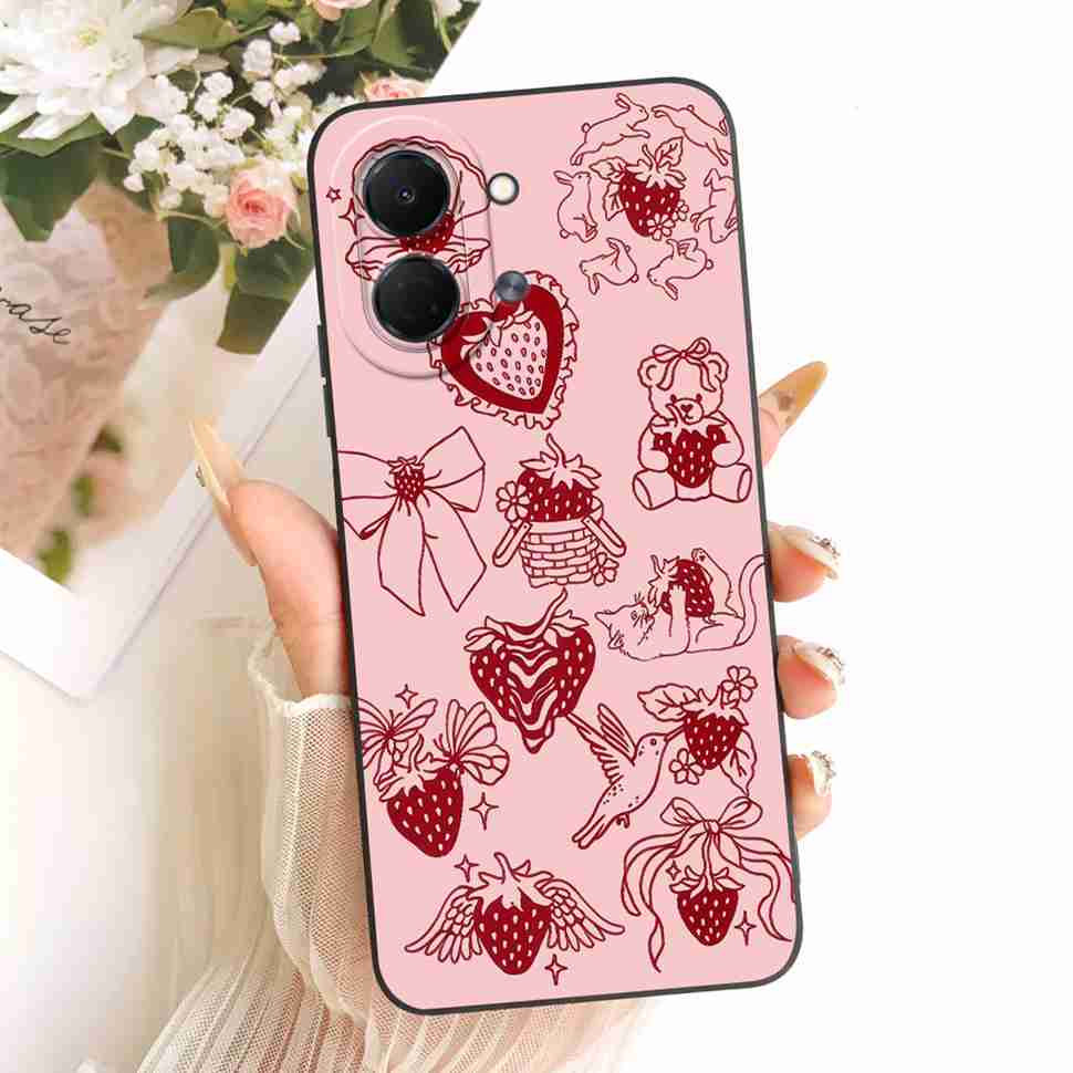 For Tecno Spark Go 3 5G Case 6.74" Cute Fashion Rabbit Soft Silicone Phone Case For Tecno SparkGo 3 Spark Go3 KN3 Cover