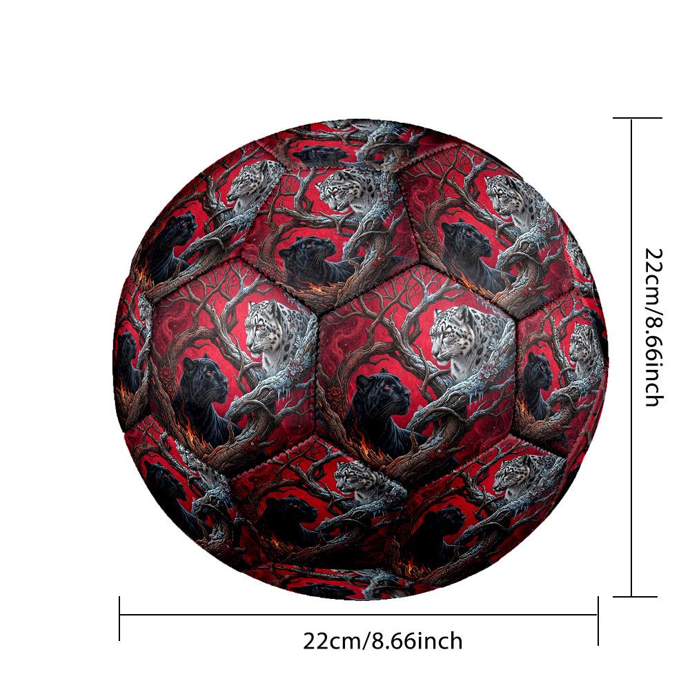 1pc Panther Snow Leopard Theme Soccer Ball Football, Size 5, Lightweight PVC, Durable Outdoor Training Soccer Ball, Gift m6148
