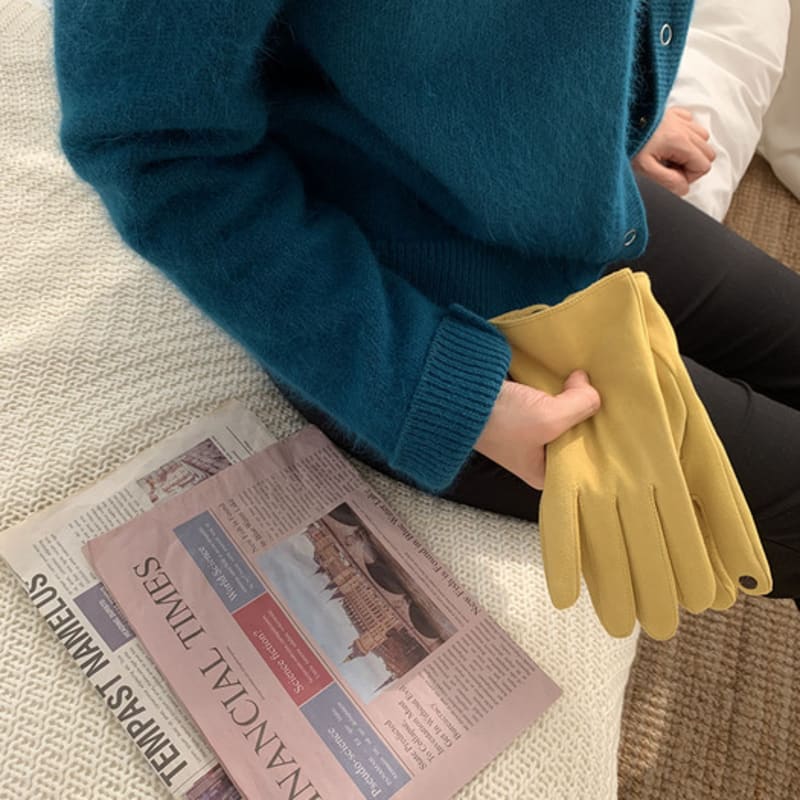 Marchen Women's Real Suede Gloves (12 Colors)