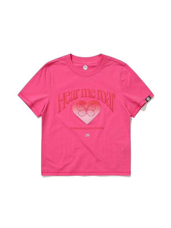 BBC EARTH Heart Graphic Short Sleeve T-Shirt_Pink