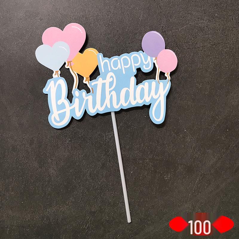 Large Rainbow Birthday Cake Toppers: Seven-Color Balloons, Love Hearts, Clouds, Stars Ornaments