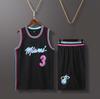 Heat City Edition Nein. 3 Wade Basketballanzug Herren Teamuniform Erwachsenen Spiel Trainings Trikot L-5XL