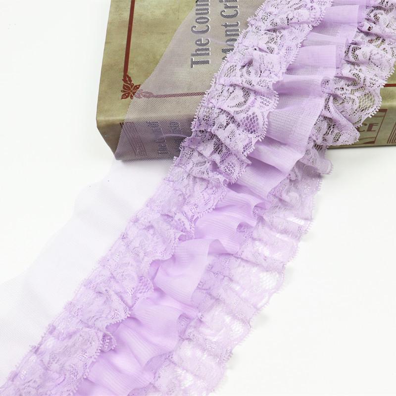 10cm Wide Chiffon Lace Ruffle Trim for Doll Clothing