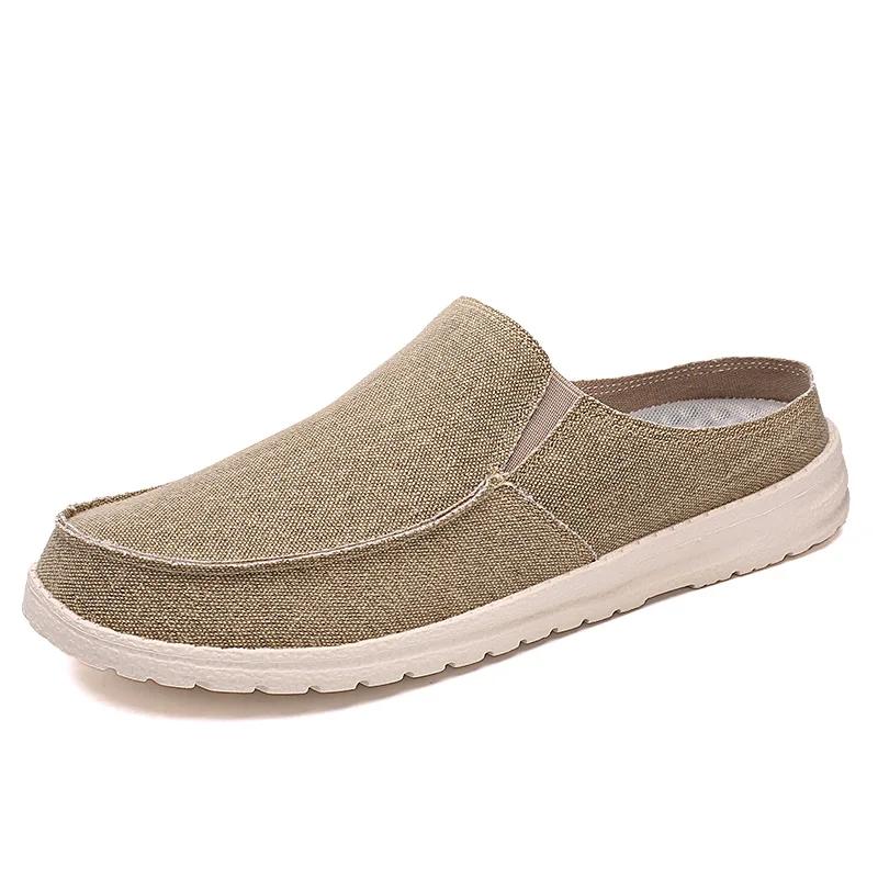Fashion men casual shoes slip on shoes lightweight loafers men sandals breathable half slippers canvas shoes zapatos hombre