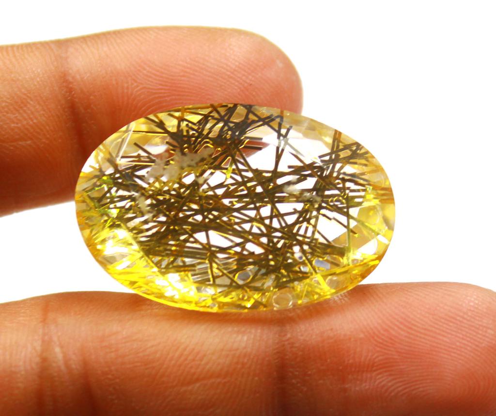 66.55 Carat Oval Shape Yellow Quartz Lab Created Certified Brazil Gemstone SN624