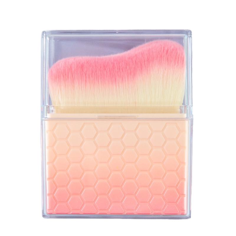 Convenient Synthetic Fiber Makeup Brush With Angled Flat Head For Precise Application Fashion Makeup Accessory